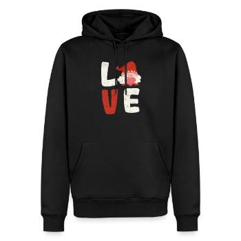 Liebe Gnom Valentinstag lustig V-Day Gnome Lieben - Männer Premium Bio Hoodie - Schwarz - Vorne - Nico (187cm)