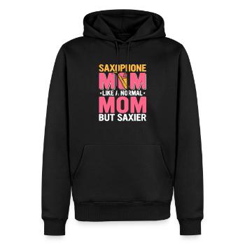 Saxophone Mom Like A Normal Mom But Saxier Saxopho - Männer Premium Bio Hoodie - Schwarz - Vorne - Nico (187cm)