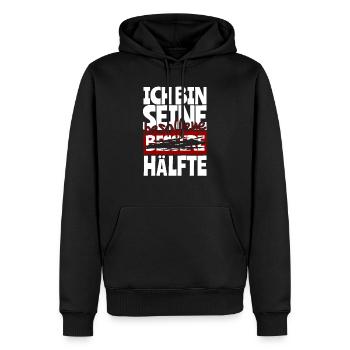 Ich bin seine Besoffene Hälfte Paarshirt Paardesig - Männer Premium Bio Hoodie - Schwarz - Vorne - Nico (187cm)