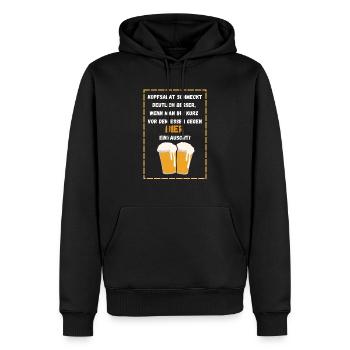 Bier statt Kopfsalat - Männer Premium Bio Hoodie - Schwarz - Vorne - Nico (187cm)