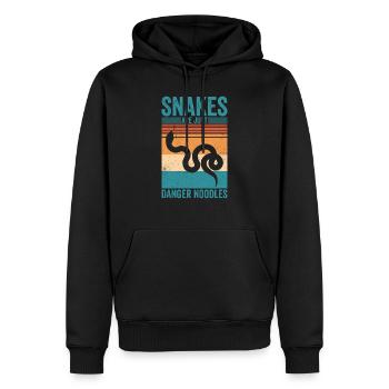 Les serpents ne sont que des nouilles de danger rétro - Sweat à capuche Premium bio Homme - noir - Devant - Nico (187cm)