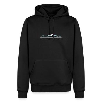 Retro Wald Natur Wildlife Bäume Reflexion - Männer Premium Bio Hoodie - Schwarz - Vorne - Nico (187cm)