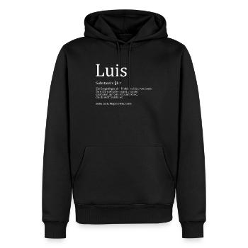 Erzgebirge Luis - Männer Premium Bio Hoodie - Schwarz - Vorne - Nico (187cm)