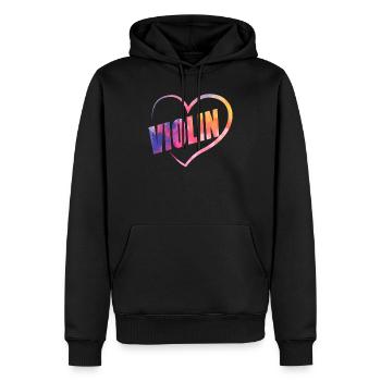 Violin Violinist Heart Watercolor - Männer Premium Bio Hoodie - Schwarz - Vorne - Nico (187cm)