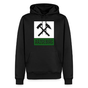 Arzgebirg Hammer Bergbau - Männer Premium Bio Hoodie - Schwarz - Vorne - Nico (187cm)