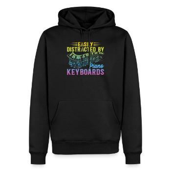 Piano Music Pianist - Easily Distracted By Piano K - Männer Premium Bio Hoodie - Schwarz - Vorne - Nico (187cm)