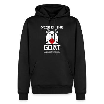 Jahr der Ziege Chinesisches Neujahr Lustige Tierkreiszeichen - Männer Premium Bio Hoodie - Schwarz - Vorne - Nico (187cm)