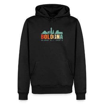 Bologna Italy Skyline - Men’s Premium Organic Hoodie - black - Front - Nico (187cm)