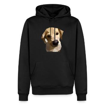 Low Poly Labrador Chien - Sweat à capuche Premium bio Homme - noir - Devant - Nico (187cm)