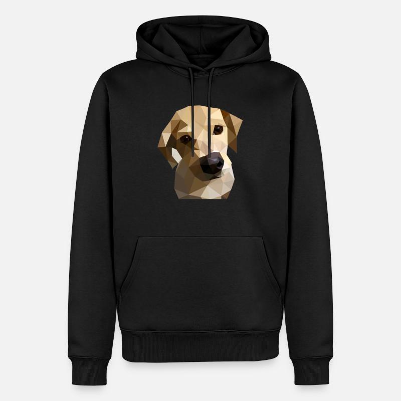 Low Poly Labrador Chien - Sweat à capuche Premium bio Homme - noir
