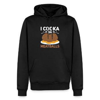 I Cooka D Meatballs Foodie Chef Italian Slang - Männer Premium Bio Hoodie - Schwarz - Vorne - Nico (187cm)