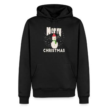 Merry Christmas Snow - Männer Premium Bio Hoodie - Schwarz - Vorne - Nico (187cm)