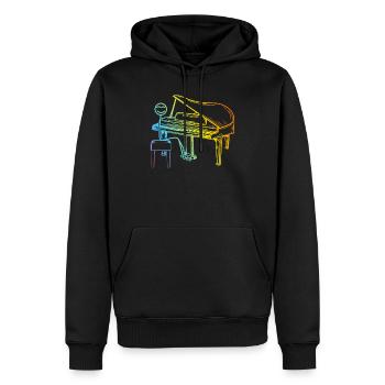 Piano Stick Figure Drôle de pianiste Pianiste - Sweat à capuche Premium bio Homme - noir - Devant - Nico (187cm)
