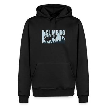 Climbing for life - Klettern Bergsteigen Berge - Männer Premium Bio Hoodie - Schwarz - Vorne - Nico (187cm)