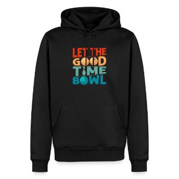 Let The Good Time Bowl Bowling StrikeJoueur d’équipe - Sweat à capuche Premium bio Homme - noir - Devant - Nico (187cm)