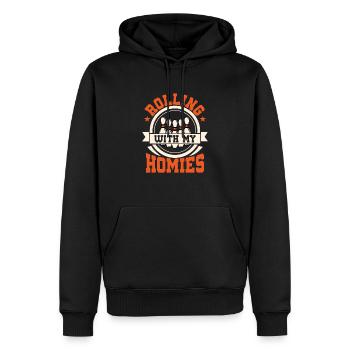 Rolling With My Homies Bowling StrikeTeam Player - Männer Premium Bio Hoodie - Schwarz - Vorne - Nico (187cm)