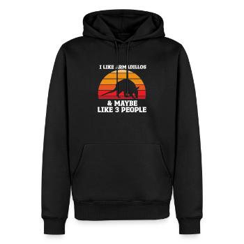 Armadillo Gift - Men’s Premium Organic Hoodie - black - Front - Nico (187cm)