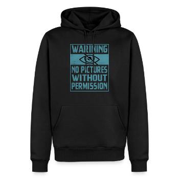 Avertissement Aucune image sans autorisation - Sweat à capuche Premium bio Homme - noir - Devant - Nico (187cm)