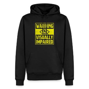 Warning Visually Impaired - Men’s Premium Organic Hoodie - black - Front - Nico (187cm)