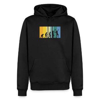Evolution Tennis - Tennisspieler vintage Farben - Männer Premium Bio Hoodie - Schwarz - Vorne - Nico (187cm)