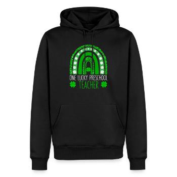 Une joyeuse enseignante préscolaire Saint-Patrick - Sweat à capuche Premium bio Homme - noir - Devant - Nico (187cm)