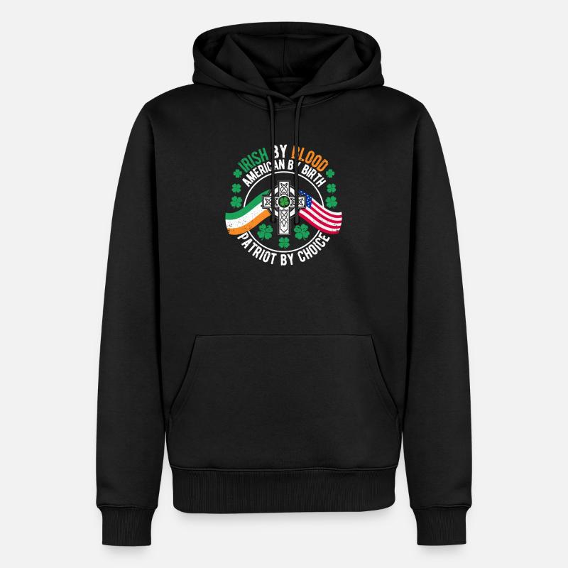 Drapeau irlando-américain Celtic Cross Lust - Sweat à capuche Premium bio Homme - noir