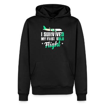 J’ai survécu à mon premier pilote en vol solo - Sweat à capuche Premium bio Homme - noir - Devant - Nico (187cm)