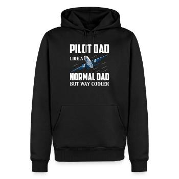 Pilot Dad Like A Normal Dad But Way Cooler Airline - Männer Premium Bio Hoodie - Schwarz - Vorne - Nico (187cm)