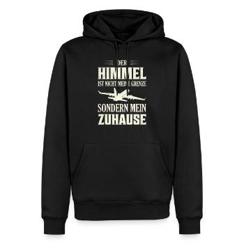 Der Himmel ist nicht meine Grenze Fliegen Pilot - Männer Premium Bio Hoodie - Schwarz - Vorne - Nico (187cm)