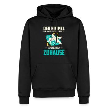 Der Himmel ist nicht meine Grenze Pilot Fliegen - Männer Premium Bio Hoodie - Schwarz - Vorne - Nico (187cm)