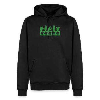 Langue des signes porte-bonheur Sourd St Patrick Day Irish - Sweat à capuche Premium bio Homme - noir - Devant - Nico (187cm)