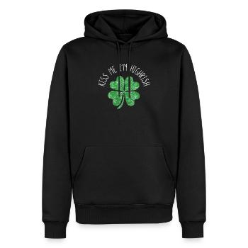 Kiss Me Im Highrish Irish St Patricks Day Gras - Männer Premium Bio Hoodie - Schwarz - Vorne - Nico (187cm)