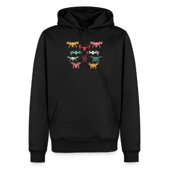 Drone Multicopter Drone Pilot Drone Quadcopter Dro - Männer Premium Bio Hoodie - Schwarz - Vorne - Nico (187cm)