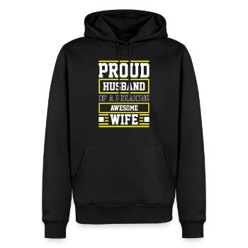 Proud Husband of a Freaking Awesome Wife Car - Men’s Premium Organic Hoodie - black - Front - Nico (187cm)