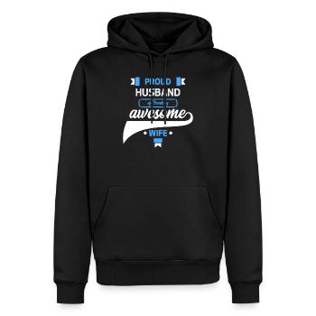 Proud Husband of a Freaking Awesome Wife Cooking - Men’s Premium Organic Hoodie - black - Front - Nico (187cm)