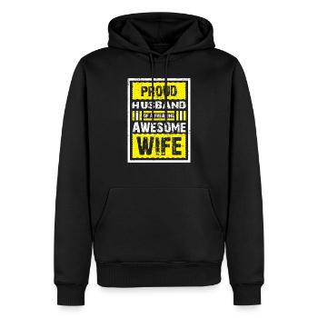 Proud Husband of a Freaking Awesome Wife Health - Men’s Premium Organic Hoodie - black - Front - Nico (187cm)