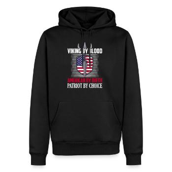 Viking By Blood American By Birth Patriot By Choic - Männer Premium Bio Hoodie - Schwarz - Vorne - Nico (187cm)