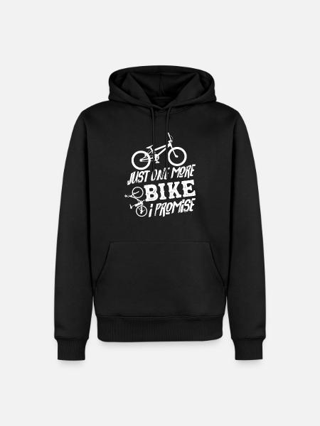 Just One More Bike I Promise Biking Cycling - Men’s Premium Organic Hoodie - black