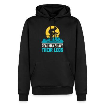 Real Man Shave Their Legs Biking Cycling - Männer Premium Bio Hoodie - Schwarz - Vorne - Nico (187cm)