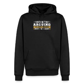 Drôle d’ingénieur Je ne discute pas Je ne fais qu’expliquer - Sweat à capuche Premium bio Homme - noir - Devant - Nico (187cm)