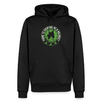 Anfällig für Blödsinn & Malarkey Fun Clovers St. - Männer Premium Bio Hoodie - Schwarz - Vorne - Nico (187cm)
