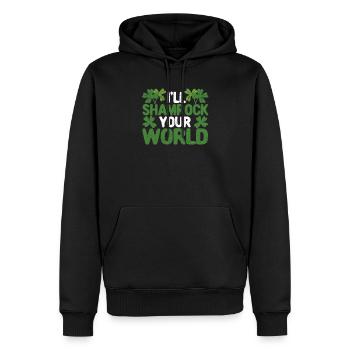 Je vais trèfler ton monde Saint-Patrick St. Pad - Sweat à capuche Premium bio Homme - noir - Devant - Nico (187cm)