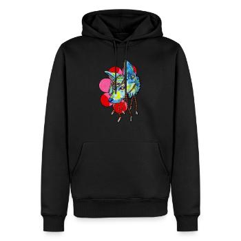Strawberry Moon - Men’s Premium Organic Hoodie - black - Front - Nico (187cm)