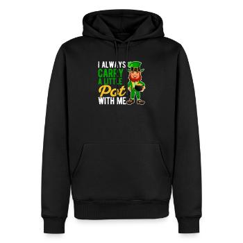 J’ai toujours un petit pot d’irlandais - Sweat à capuche Premium bio Homme - noir - Devant - Nico (187cm)