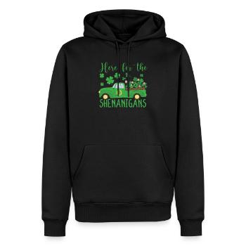 Ici pour les manigances Leprechaun Truck St Pat - Sweat à capuche Premium bio Homme - noir - Devant - Nico (187cm)