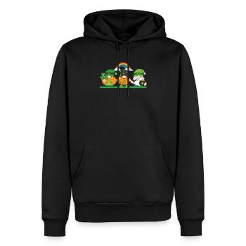 Les gens chanceux gardent le trèfle trèfle fer à cheval - Sweat à capuche Premium bio Homme - noir - Devant - Nico (187cm)