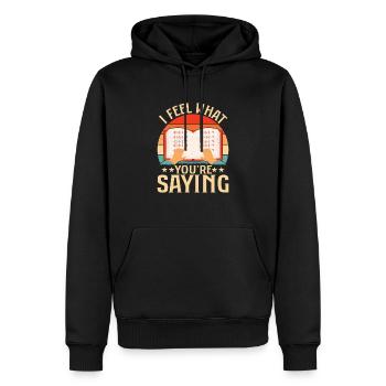 Je sens ce que vous dites points braille cécité - Sweat à capuche Premium bio Homme - noir - Devant - Nico (187cm)