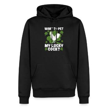 Lustige St. Patrick Day Kleeblatt wollen meine - Männer Premium Bio Hoodie - Schwarz - Vorne - Nico (187cm)
