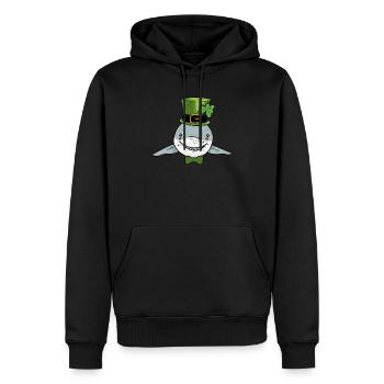 Poisson lutin requin trèfle Saint-Patrick - Sweat à capuche Premium bio Homme - noir - Devant - Nico (187cm)