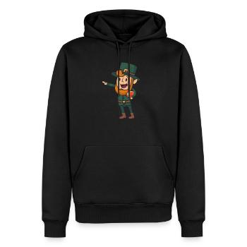 Leprechaun Football américain Saint-Patrick - Sweat à capuche Premium bio Homme - noir - Devant - Nico (187cm)